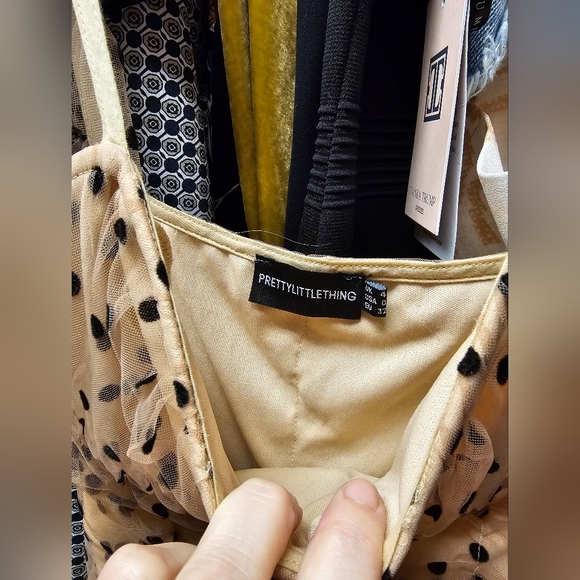 XS Pretty Little Thing Polka-dot Lace Mini Dress - Picture 3 of 3